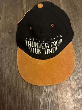 Vintage Australia's Thunder From Down Under Manpower Snapback Hat Suede Brim